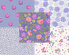 Flowers Petals on purple cotton fabric - Love Blooms by Lewis & Irene