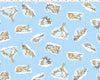 Blue nursery animal hare cotton fabric 'Guess How much I love you'  - Clothworks
