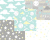 Moon and stars nursery 100% cotton fabric in mint green - 'Good night' fabric editions