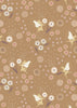 metallic fairies and dandelion clocks on gold cotton fabric - Fairy Clocks by Lewis and Irene