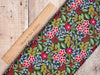 Winter beige floral holly poinsettia gold elements cotton fabric - Lewis and Irene