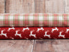 Red and white tartan plaid cotton quilting fabric - Home for the Holidays by 3 wishes
