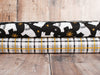 Load image into Gallery viewer, White, black and gold tartan plaid cotton fabric - 3 Wishes