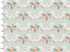 Mint Green Persian white cats with orange roses 100% cotton fabric - Every Day is Caturday by 3 Wishes 