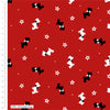 Christmas Scottie Dogs on a red cotton fabric - Craft Cotton Co.n