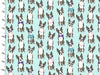 French bulldogs with glasses and box ties on a pale blue cotton fabric - A Dogs Life by 3 Wishes