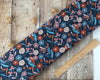 Navy floral autumnal wide dressmaking cotton fabric - Woodland Notions by Dashwood Studio