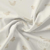 Family Fabrics seals on white organic cotton jersey