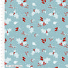 Christmas holly and red berries on blue cotton fabric -Holly and Berry by Craft Cotton Co