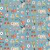 Load image into Gallery viewer, Scandi Nordic bears and birds on pale blue floral 100% cotton quilting fabric - Nordiska by Dashwood Studio