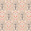 Floral trees and butterflies on a pale pink 100% cotton fabric - Tree of Life by Dashwood Studio