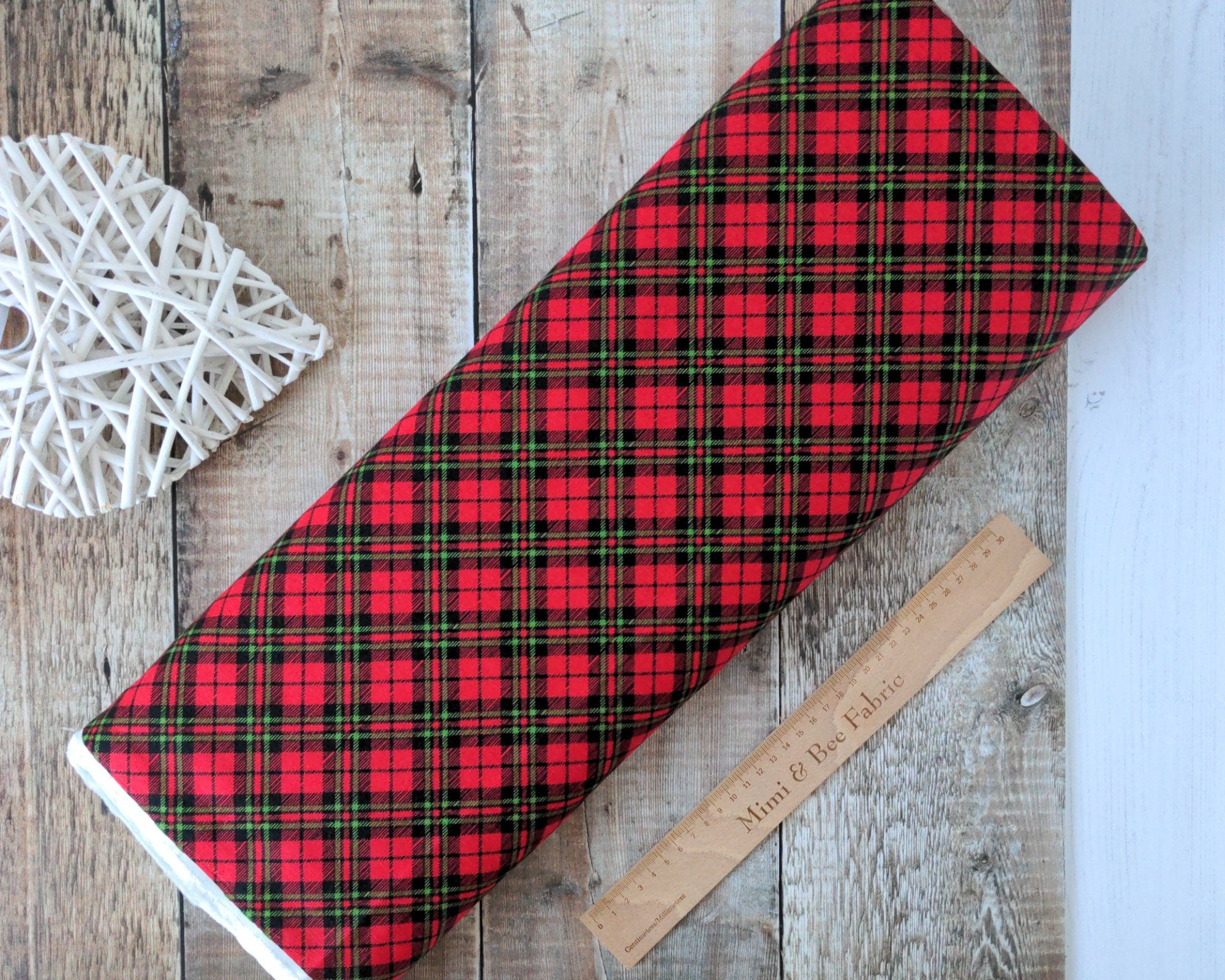 Red tartan plaid cotton fabric - Northcott