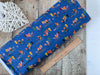 Cats, dogs, foxes, bikes on blue cotton fabric - 'Hello Velo' by Dashwood Studio