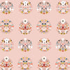 Scandi nordic pink floral and bird cotton fabric - Nordiska by Dashwood Studio