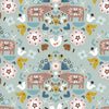 Load image into Gallery viewer, Scandi Nordic bear on slate grey 100% cotton quilting fabric - Nordiska by Dashwood Studio