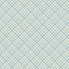 Diamond shaped check plaid tartan brushed cotton in blue and brown - Henry Glass and Co.