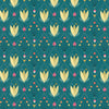 Load image into Gallery viewer, cream tulips on teal 100% cotton fabric - Tree of Life by Dashwood Studio