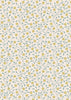 Gold Metallic Pears and Flowers on Cream 100% cotton fabric - Wintertide by Lewis & Irene