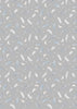Feathers, crescent moons and stars on grey cotton fabric - Enchanted by Lewis and Irene