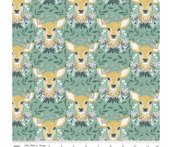 Deers on Blush Pink fabric cotton fabric - Harmony by Riley Blake