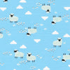 Sheep and clouds on a blue brushed cotton fabric - Hello Sleepy by Robert Kaufman