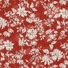 White and grey subtle gingham effect flowers on a red cotton fabric - Life is Better on the Famr by Michael Miller