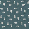 Leaves and tiny birds on a slate grey cotton fabric - Songbird by Robert Kauman