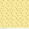 Load image into Gallery viewer, Ditsy strawberries on yellow cotton fabric - Quilt Fair by Riley BLake