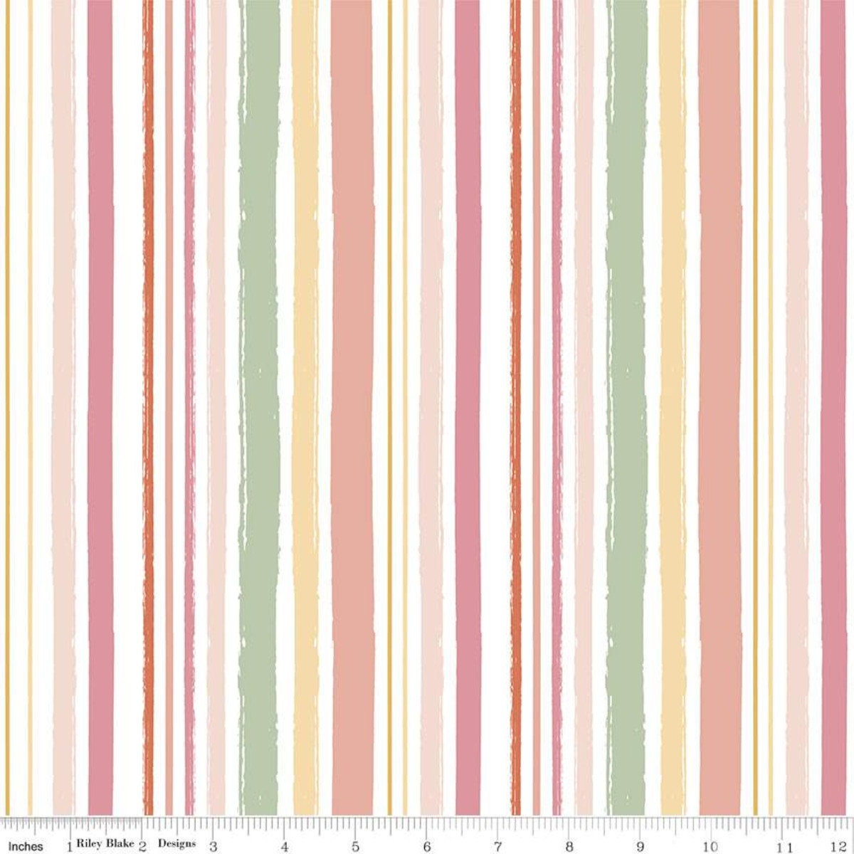Multi-coloured striped brushed cotton flannel - Juvenile Designer' Riley Blake