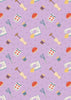 Purple sewing themed fabric - Small Things by Lewis & Irene