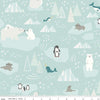 Snowflakes on mint flannel fabric - Nice Ice Baby - Riley Blake