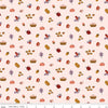 Pumpkins and leaves on blush cotton fabric - Maple - Riley Blake