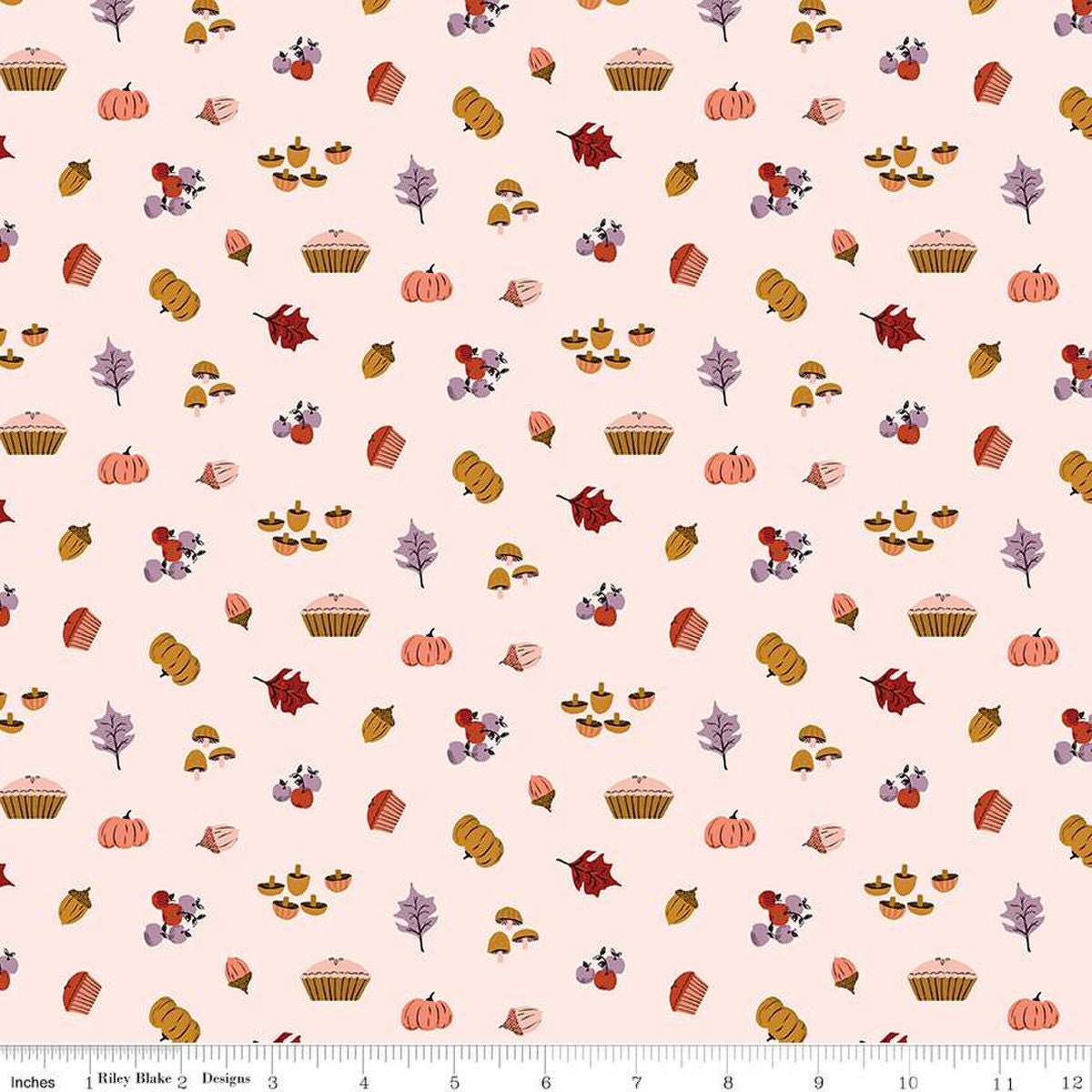 Maple Leaves on purple cotton fabric - Maple - Riley Blake