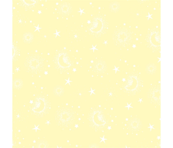 Blue moon and star nursery cotton fabric - Star Bright by P & B