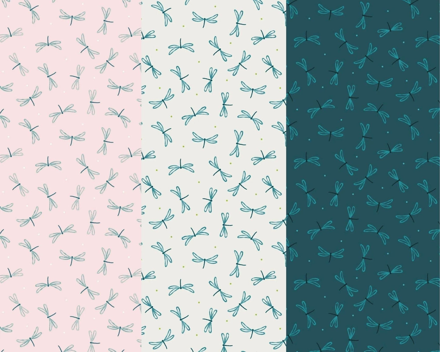 Fabric Lake Ripples on dark turquoise cotton fabric - On the Lake by Lewis & Irene