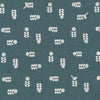 Fabric Leaves and birds on slate grey cotton fabric - 'Songbird' by Robert Kaufman