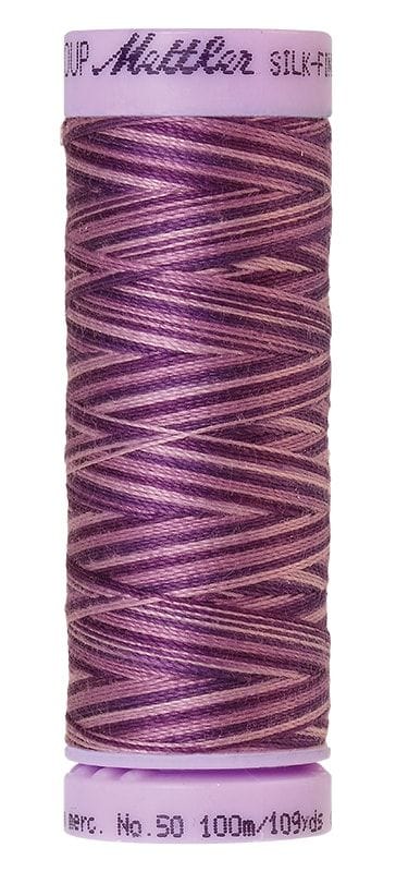 Thread & Floss Lilac Bouquet Silk Thread Finish Multi Colour Cot 50 100m - 9838 Mettler