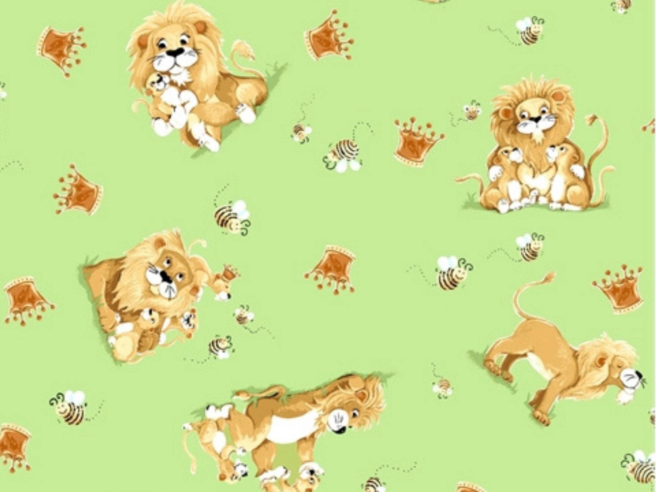 Fabric Lion 'Lyon the Lion' 100% cotton nursery fabric - Susy Bees