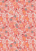 Fabric Little Coral Flowers on Cream cotton fabric - Folk Floral by Lewis & Irene
