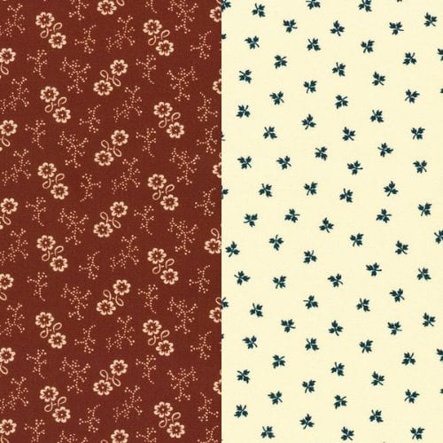 fabric Little flowers on burgundy red cotton fabric - Stephenson County by Robert Kaufman