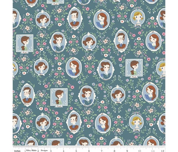 Fabric Little hobby gifts on pale blue cotton fabric - Little Women by Riley Blake