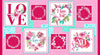 Fabric Love Letters cotton quilting fabric panel - Henry Glass