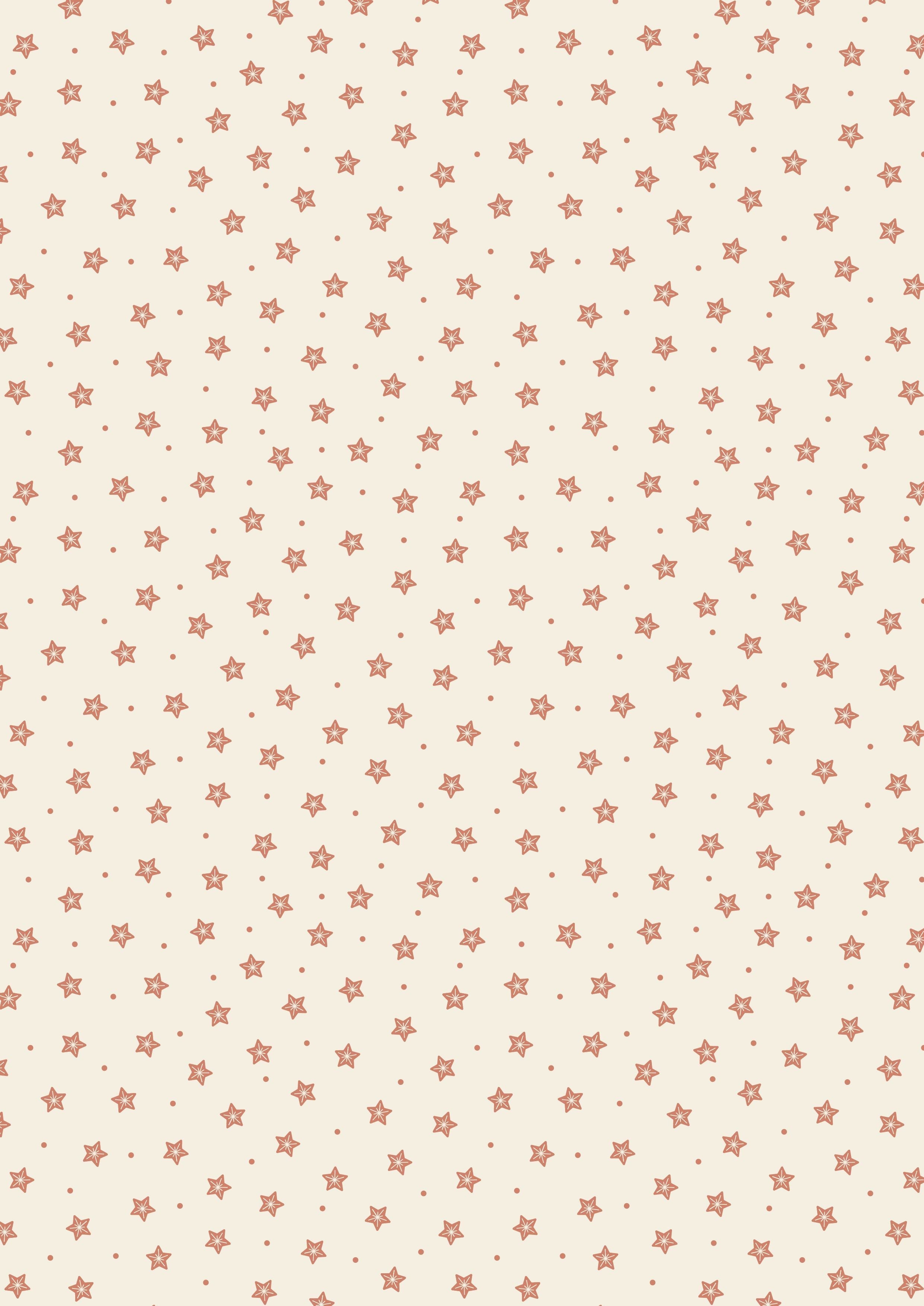 A cream fabric with red stars and tiny red dots - Gingerbread Season by Lewis & Irene