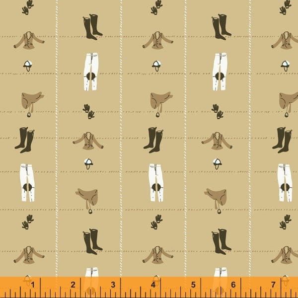 Fabric Map on palest peach cotton fabric - 'West Hill' Windham Fabrics