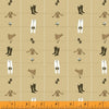 Fabric Map on palest peach cotton fabric - 'West Hill' Windham Fabrics