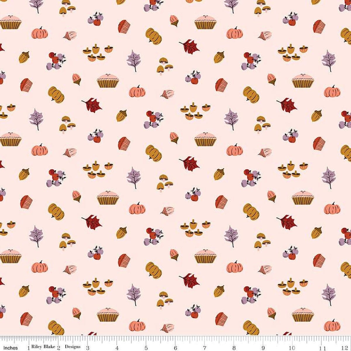 Fabric Maple Leaves on purple cotton fabric - Maple - Riley Blake