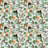 Fabric Monkeys on turquoise cotton fabric - Ticket to the Zoo - Clothworks