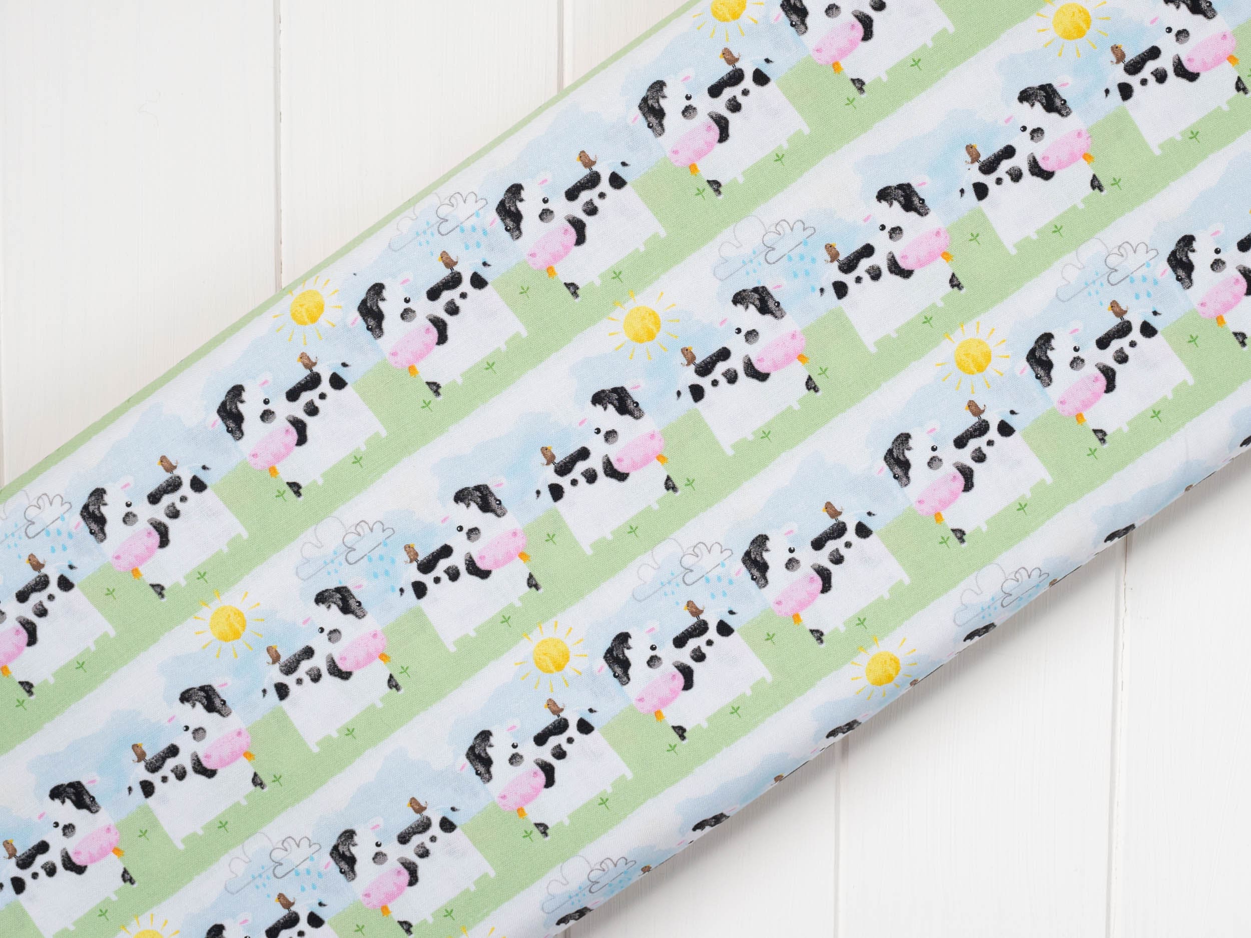 Fabric Moo queue farm animals cotton fabric - 'Playful Farm' Fabric Editions