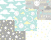 Fabric Moon and stars nursery 100% cotton fabric in mint green - 'Good night' fabric editions