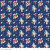 Fabric Navy blue floral cotton fabric - 'Quilt Fair' Riley Blake